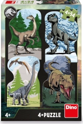 Puzzle Jurski svijet s motivima dinosaura 4x54 dijelova