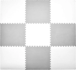 Humbi pjenasta puzzle podloga XXL bijela i siva 180 × 180 cm