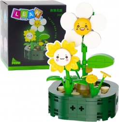 Mini konstrukcijske kocke Cvijeće s licima Bijele Žute 142 kom