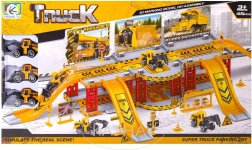 Garage parking lot for construction vehicles with 3 cars