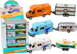 Igračka Terensko Vozilo S Brodom Ili Karavanom Metalni Pogon