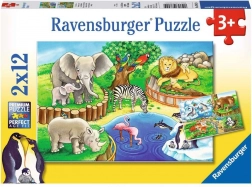 Puzzle 2x12 dijelova Životinje u zoološkom vrtu