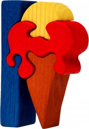 Fauna abeceda – slovo I sladoled drvena umetaljka puzzle