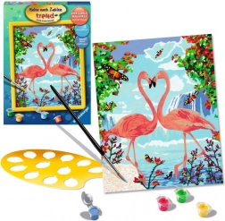 Slikanje po brojevima - Zaljubljeni flamingosi