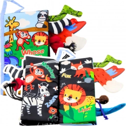 Mekana edukativna šuškava knjižica Životinje Rep za dojenčad plava