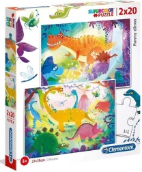 Puzzle 2×20 Super Color – duhoviti dinosauri