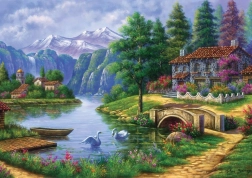 Puzzle Selo uz jezero 1500 dijelova