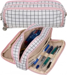 Velika trodijelna pernica u kariranom dizajnu