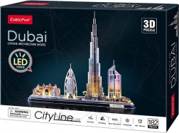 Svjetleća 3D puzzle panorama Dubai CityLine od CUBICFUN, 182 dijelova