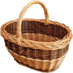 Ovalna pletena košara za gljive 38 × 30 × 36 cm, lakirana