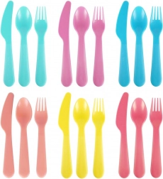 Plastični set pribora za 6 osoba, 18 dijelova
