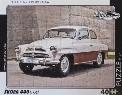 Retro automobili puzzle Škoda 440 (1958) 40 dijelova