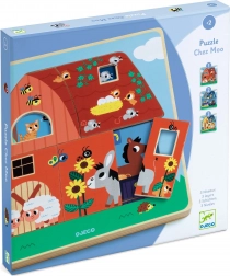 Troslojna drvena slagalica Farma