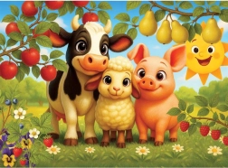 Drvene puzzle Životinje na farmi 40 dijelova WOODEN CITY