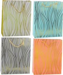 Poklon-vrećica od papira sa zlatnim valovima 32 × 26 × 12 cm