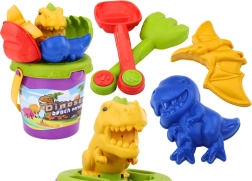 Set za pijesak s dinosaurima – kanta, lopatica i grabljice