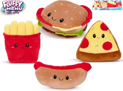 Plišane igračke Fluffy Menu – hamburger, pizza, pomfrit i hot dog