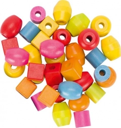 Drvene perlice i vezice u dozi - 45 komada