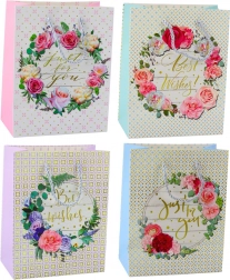 Poklon-vrećica Cvjetni Uzorci Best Wishes 23 x 18 x 10,5 cm