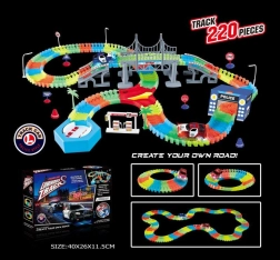 Svjetleća fleksibilna trkaća staza 220 dijelova s LED autićem