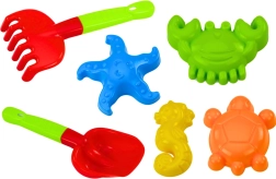 Set igračaka za pijesak s lopaticom, grabljicama i kalupima