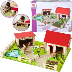 Eichhorn large wooden farm with figures, 25 pieces