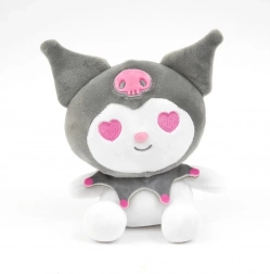 Plišana igračka Kuromi 32 cm – siva s jagodom (HELLO KITTY kolekcija)