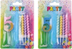 Zabavna svijeća broj 5 s dodatnim svijećama