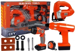 Dječji set alata s aku bušilicom, ubodnom pilom i baterijskom svjetiljkom – 12 dijelova