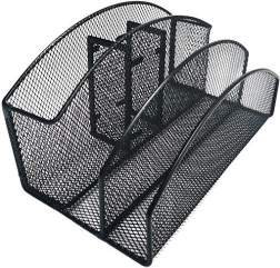 Metalni stolni organizator, 5 pretinaca, crni