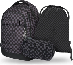 Set školskog pribora BAAGL Skate Max sivi: ruksak, pernica i vrećica