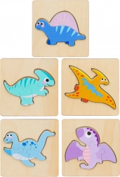 Drvena slagalica Puzzle Dinosauri 11 x 11 cm