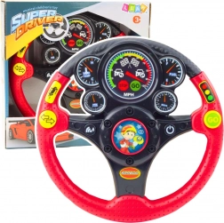 Interaktivni dječji volan s efektima zvuka, svjetla i vibracija - crveni