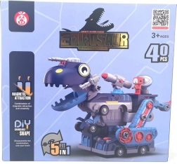 Magnetička građevna set-dinosaurus 5u1 – pregradivi robot i vozilo