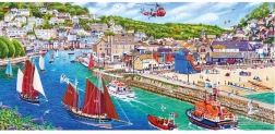panoramske puzzle Looe Harbour od Gibsona, 636 dijelova