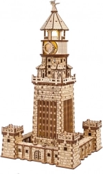Ugears 3D drvene mehaničke puzzle Aleksandrijski svjetionik s LED osvjetljenjem