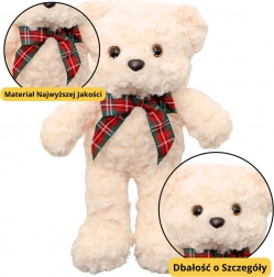 Plišani medo s mašnom bijeli 30 cm