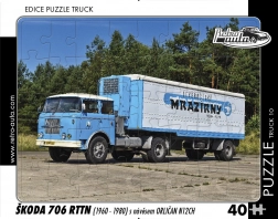 Puzzle Retro automobili Kamion Škoda 706 RTTN s poluprikolicom Orličan N12CH 40 dijelova