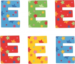 Drveno slovo E sa zvjezdicama