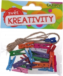 Šarene mini kvačice 2,5 cm s uzicom, 25 kom