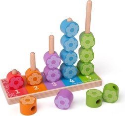 Drveno slaganje šarenih cvjetića BIGJIGS