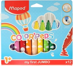 Flomasteri za malu djecu 1+ MAPED Color’Peps Early Age, 12 boja