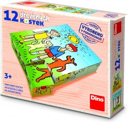 Drvene kocke Psić i mačkica – 12 kocaka