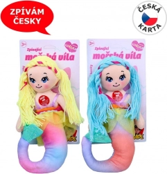 Tekstilna lutka sirena sa zvukom 38 cm