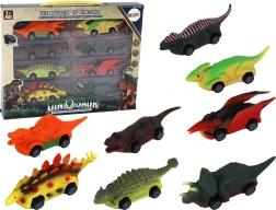 Šarena autića u obliku dinosaura - set od 8 komada