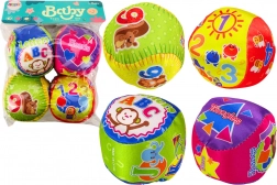 Set mekih šarenih loptica Edukativne zvečkajuće loptice 4 kom.