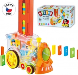 Prozirna lokomotiva s dominom i svjetlom za djecu