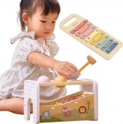 VIGA drvena udarna klupa i ksilofon 2-u-1