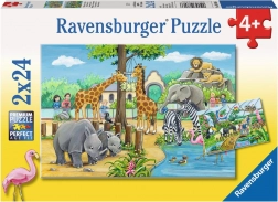 RAVENSBURGER Puzzle Dobrodošli u zoološki vrt 2x24 dijelova