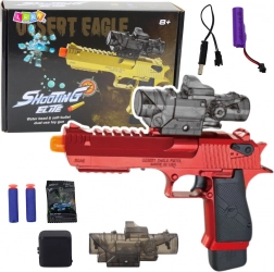 Električni dječji pištolj za gel kuglice i pjenaste strelice – crveni